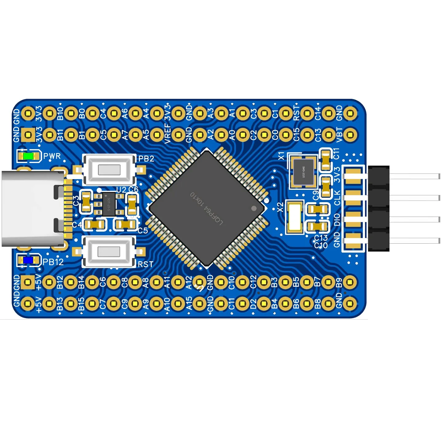 STM32G474RBT6 Minimum System Core Development Board with TypeC Port for Digital Power Applications