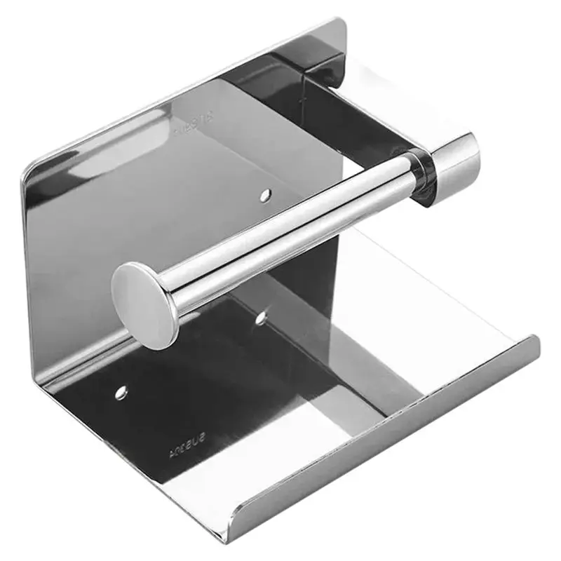 

-November Wall Mount Toilet Roll Holder Stainless Steel No Drilling Bathroom WC Paper Phone Holders Home Paper Towel Holder