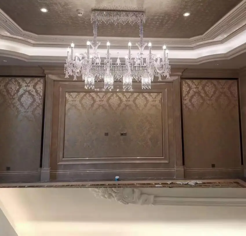 Moderner Kristall-Kronleuchter, L110 cm, B60 cm, Kerzenkristall-Lichter für Wohnzimmer, Foyer, Schlafzimmer, dekorative Hängelampe, Decken-Kronleuchter