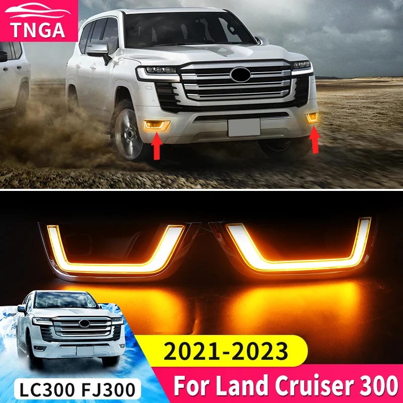 

For Toyota Land Cruiser 300 2022 Front Fog Lamp Daytime Running Light Turn Signal Lamp Accessories LC300 body kit Modification