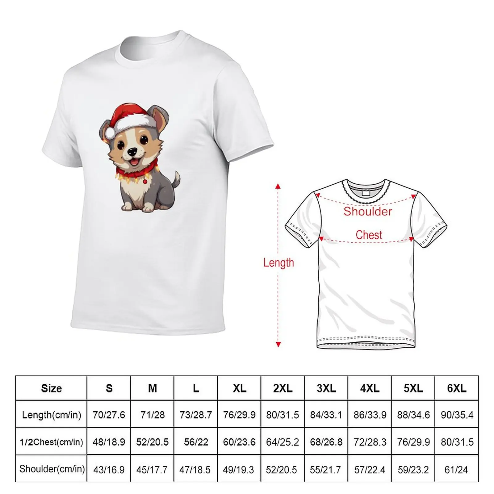 Kawaii Dog Ready for Christmas 2 T-Shirt summer top plus size tops men t shirts