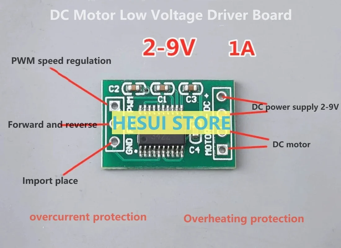 Micro DC motor low-voltage drive board DC2V-9V single-chip motor experiment DIY power drive