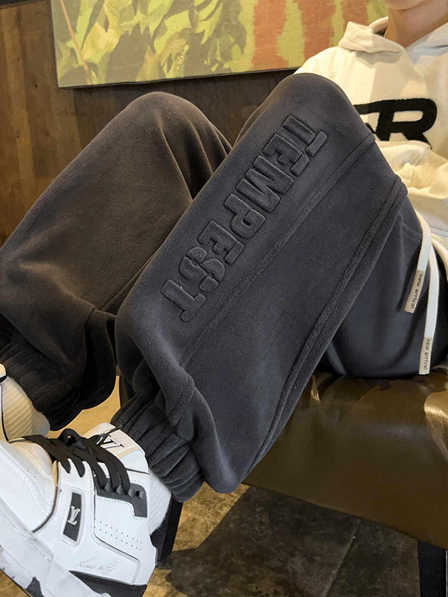 

Men's Double-Sided Fce Thiened Winter Casual Pants Elastic Waist Sweatpants Warm Cozy Trousers for Daily Commuting And F...