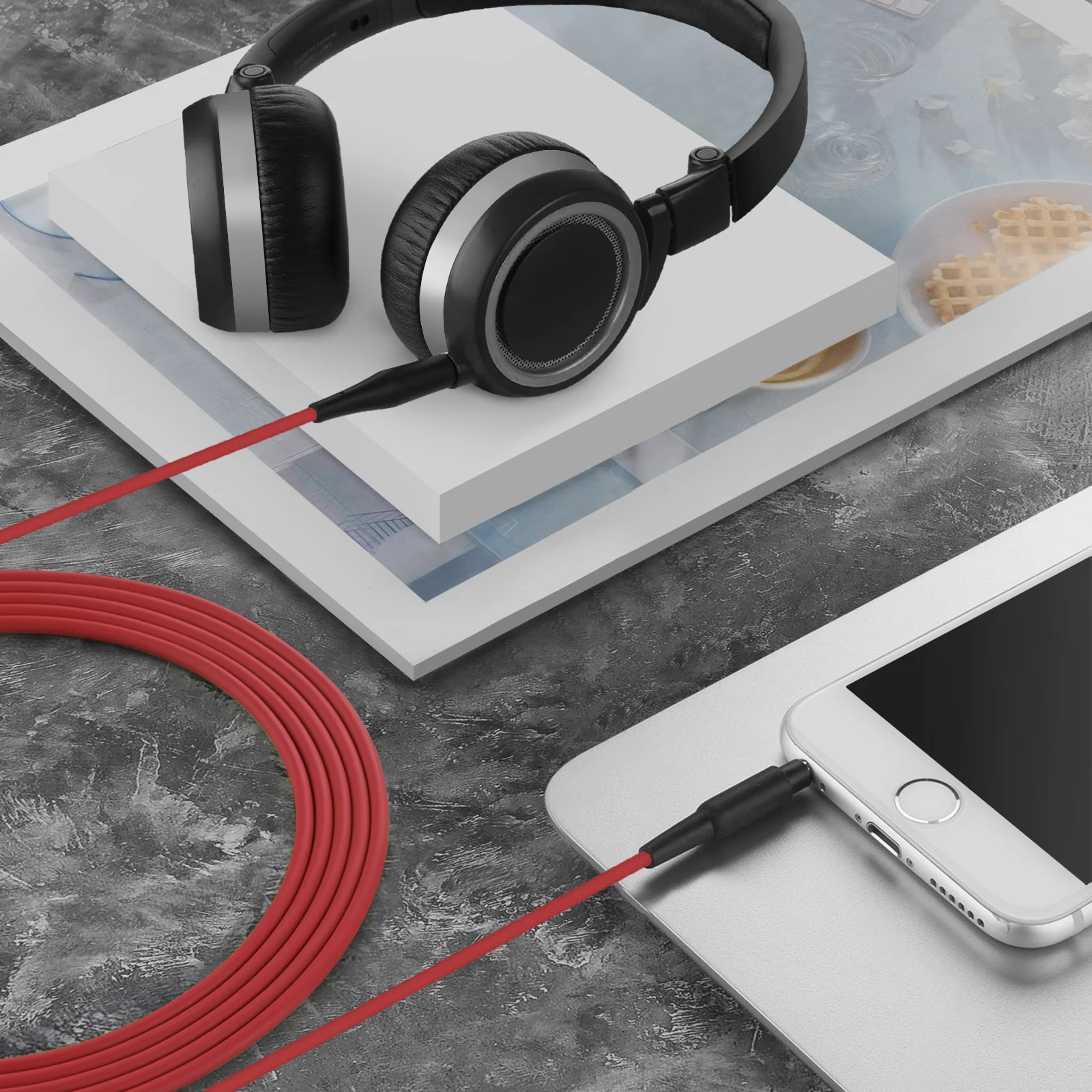 Geekria-Cabo de áudio com Mic, Compatível com AKG K430, K450, K451, K452, Q460, K480