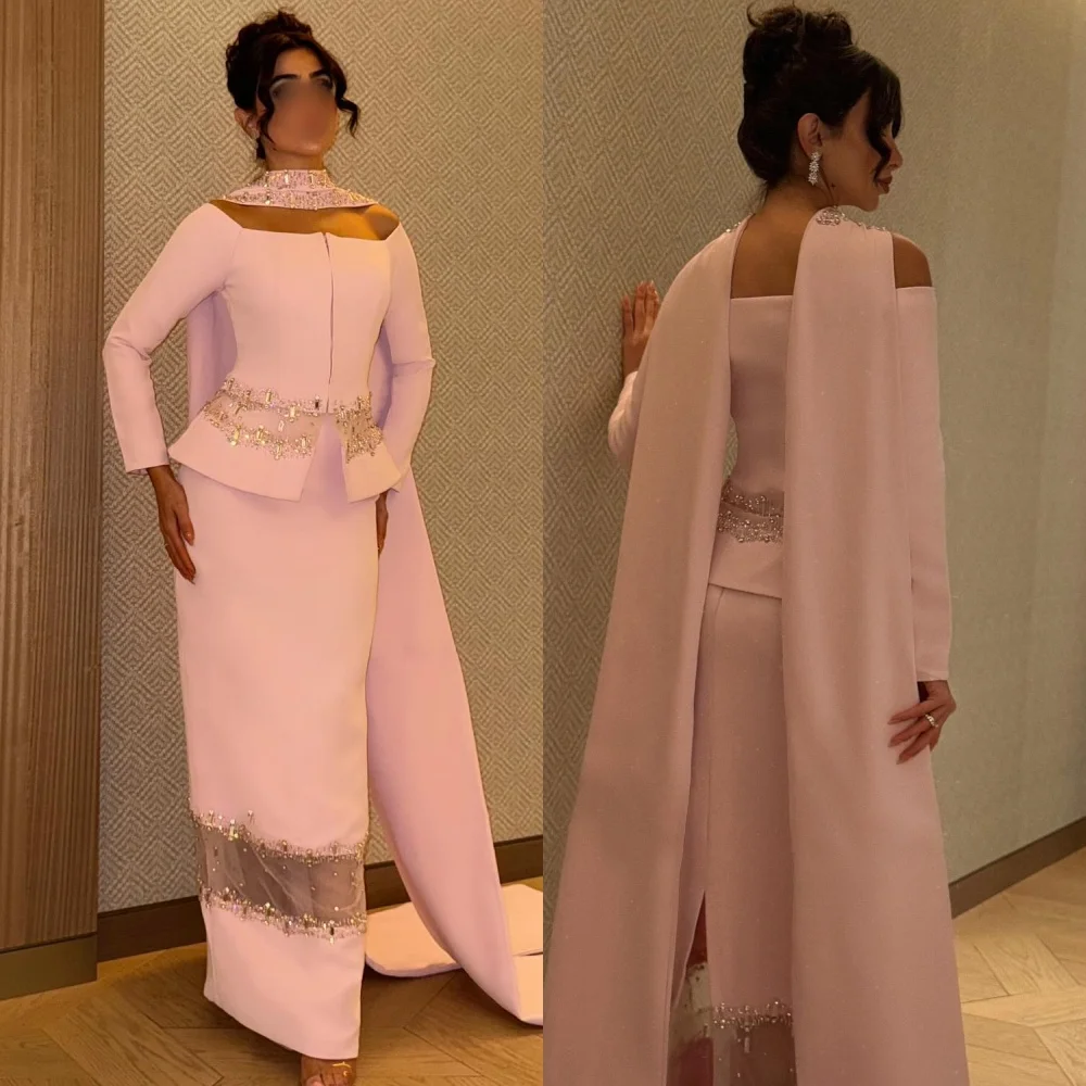 

Customized Classic Jersey Sequined Beading Rhinestone Straight Off-the-shoulder Long Dresses Bespoke Occasion Dresses Exquisite