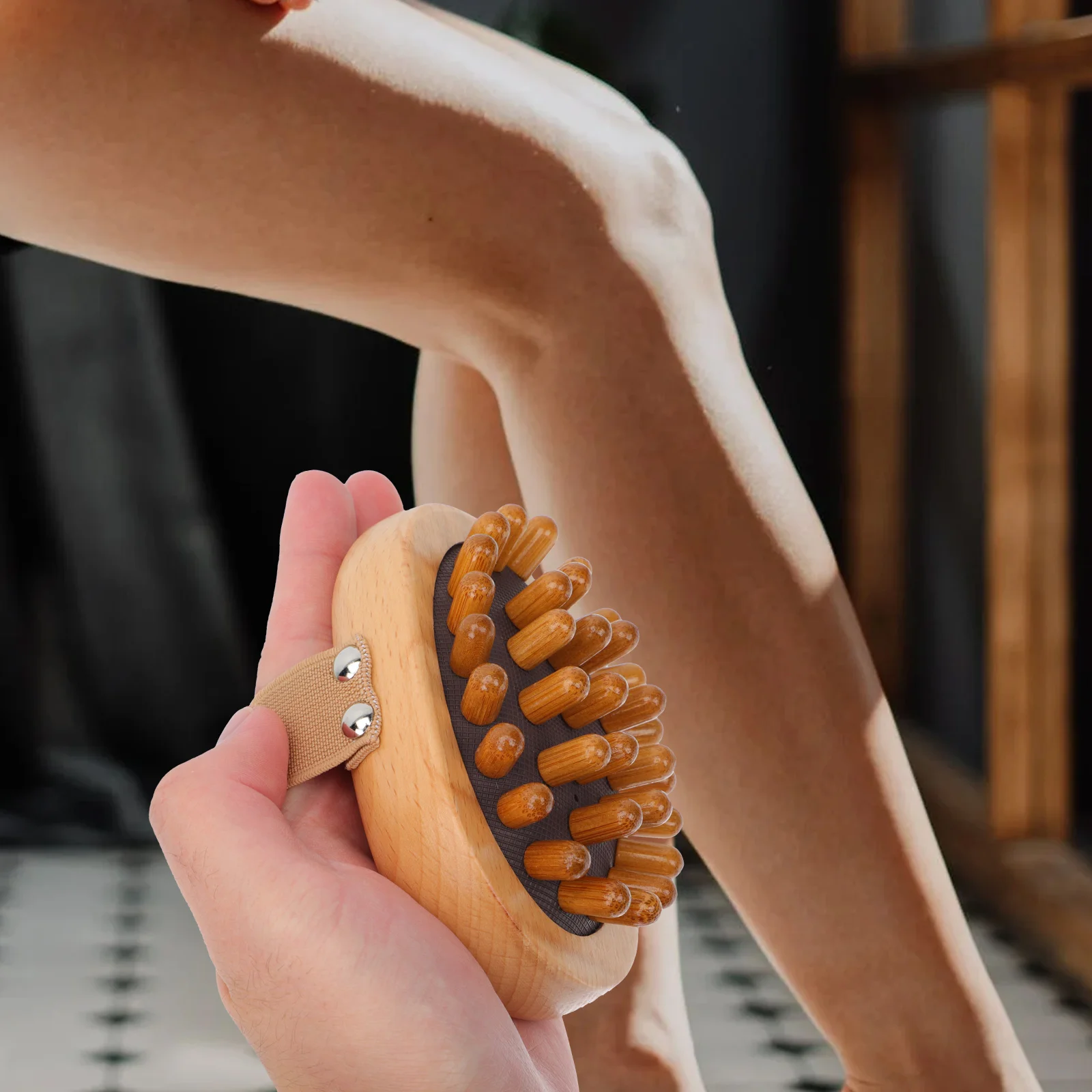 

1pc Wooden Massager Acupoint SPA Slimming Belly Back Meridian Body Brush Ergonomic Durable Natural Home Use Massage Tool