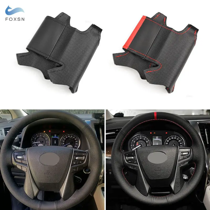 

For Toyota Alphard Vellfire 30 2016 2017 2018 2019 2020 2021 2022 Car Steering Wheel Cover Microfiber Leather Trim Accessories