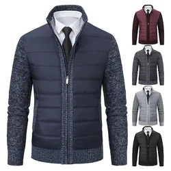 2024 Autumn/Winter New Men's Cardigan Sweater Thickened and Warm Casual Wool Cardigan Half High Neck Zipper Men's Sweater Coat