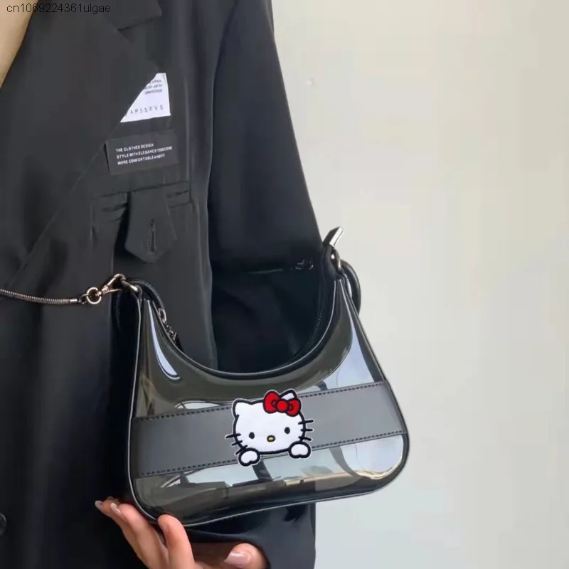 Sanrio Hello Kitty Retro Niche Single Shoulder Crossbody Handbag Women's New Portable Versatile Handbag Fashion Trend Armpit Bag