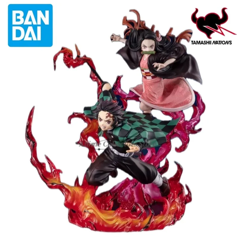 In Stock BANDAI Original Figuarts ZERO Demon Slayer Kamado Tanjirou Nezuko Anime Figures Birthday Present The Best Gifts for Kid