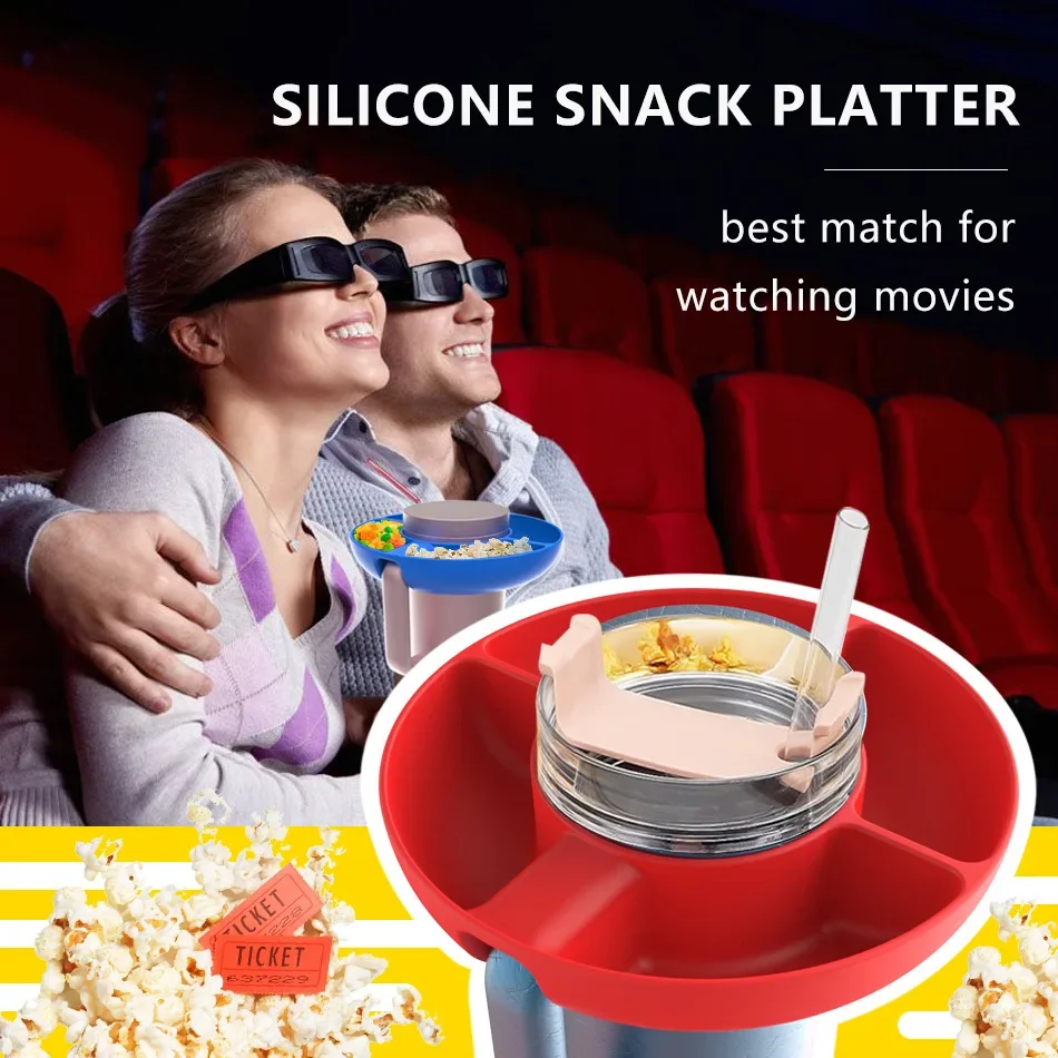 1pcs for Stanley 40 Oz Insulated Cup Snack Plate, Water Cup Snack Plate Silicone Snack Bowl Washable Convenient