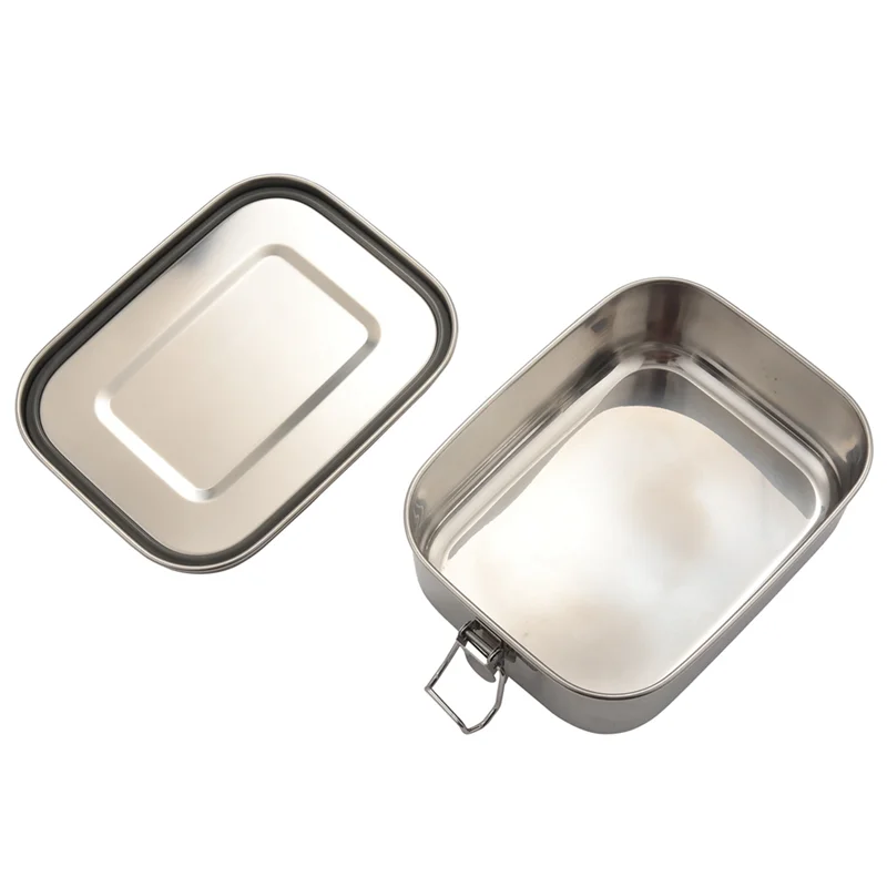 AB45 Contenitore per alimenti per il pranzo in acciaio inossidabile 4X con clip di bloccaggio e design a tenuta stagna, contenitore per il pranzo Bento Box da 800 ml