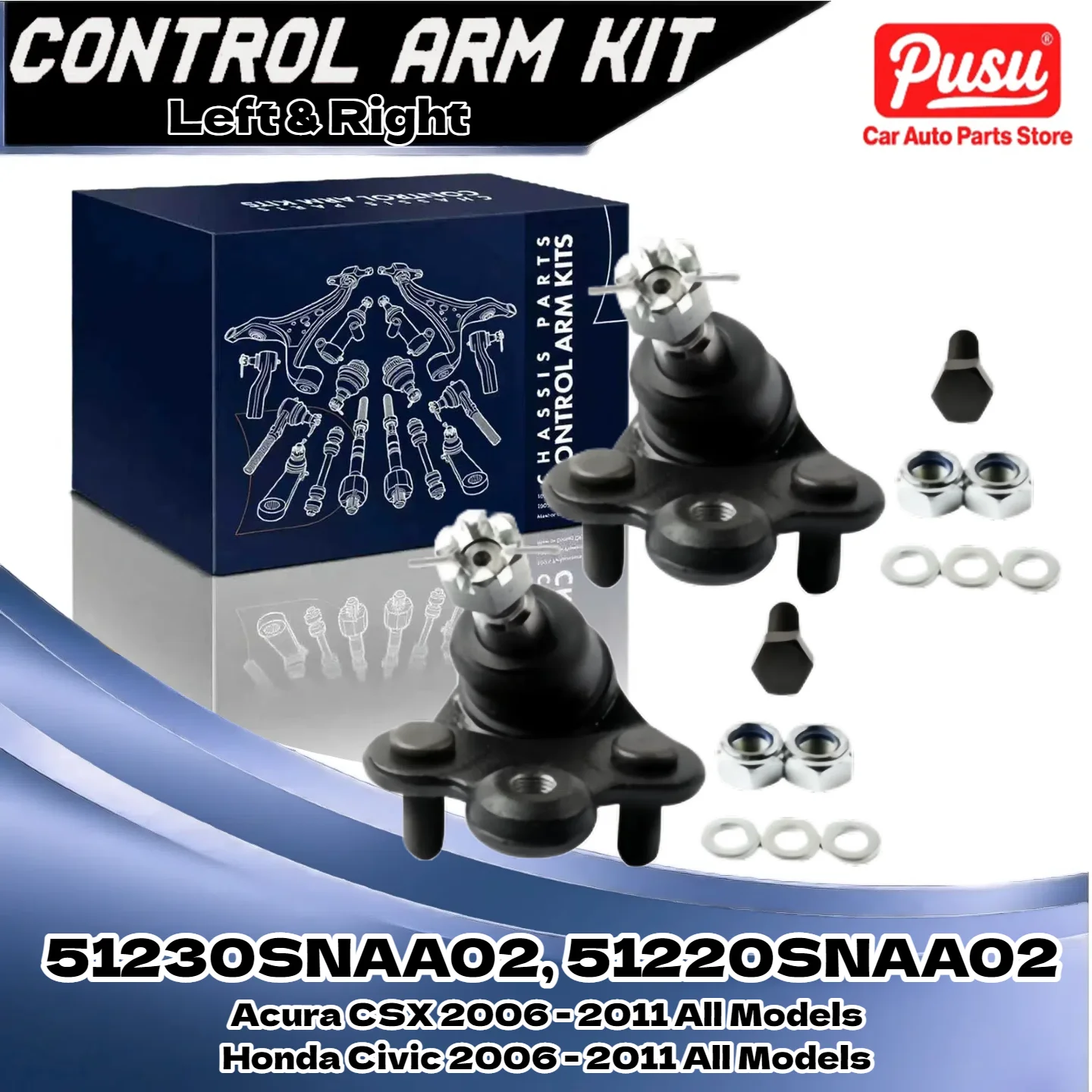 

Передние левые и правые шаровые шарниры нижней подвески, 2 шт. для Honda Civic 2006-2011 51230SNAA02, 51220SNAA02