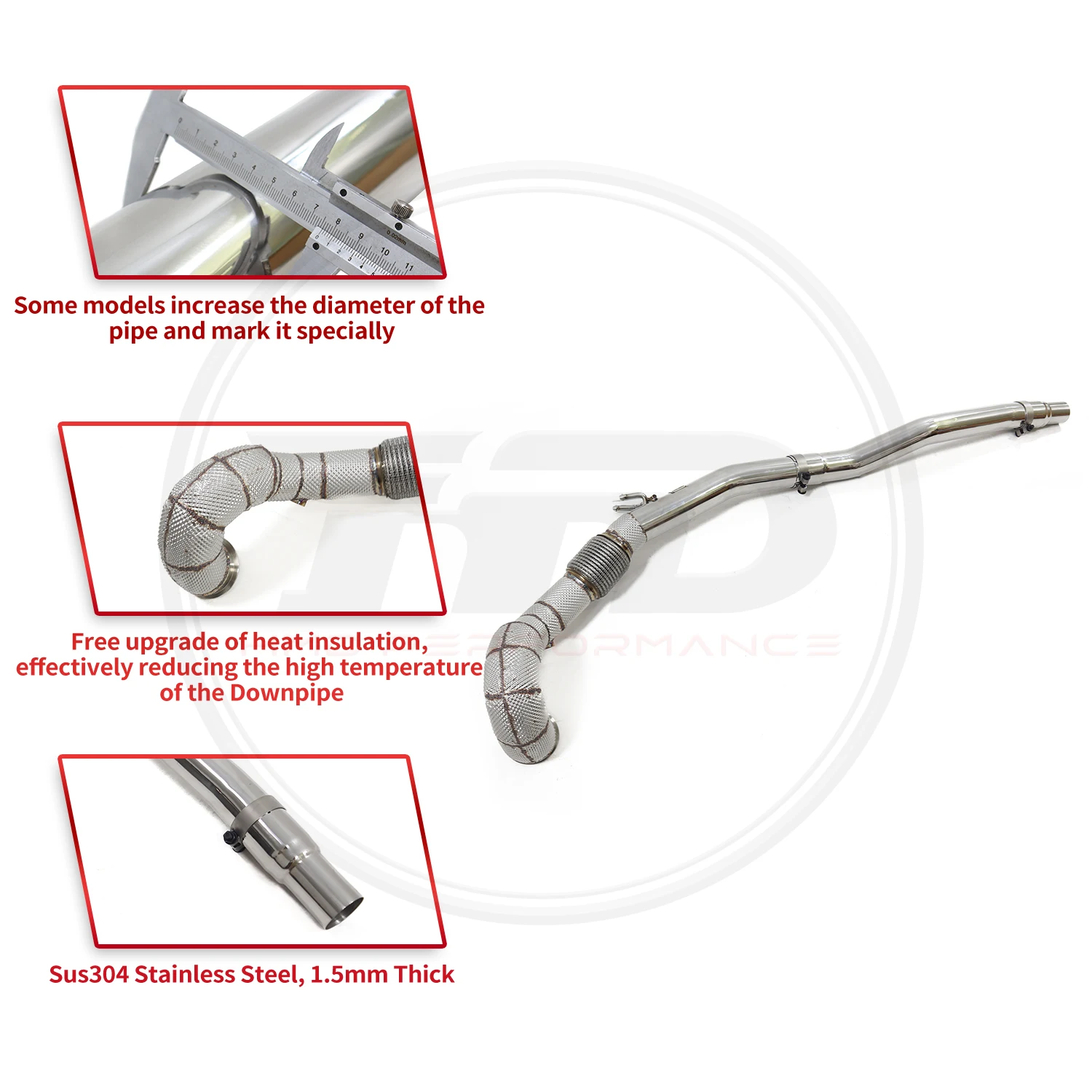 Limited Time Offer HMD Car Accessories Exhaust High Flow Performance Downpipe for Volkswagen Golf MK7 1.4T 2.0T With Insulation