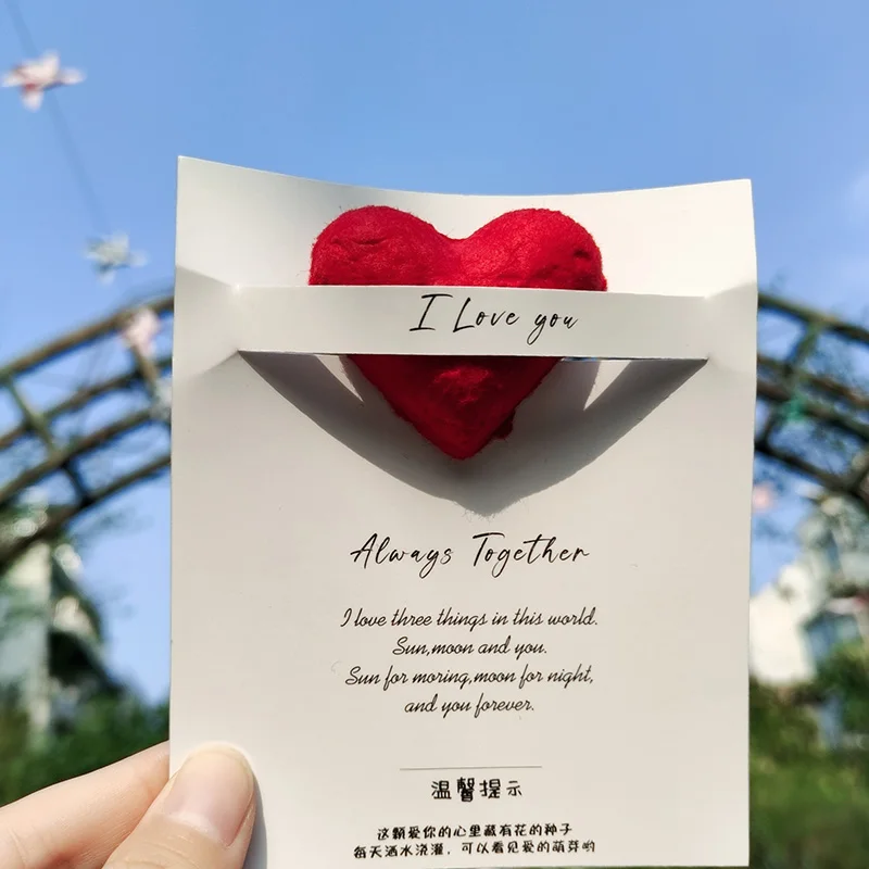 Heart Shaped Seed Paper Will Sprout Irregular Seed Pape 3D Love Gift Plantantable Seeded Paper Card Holiday Lover's Present