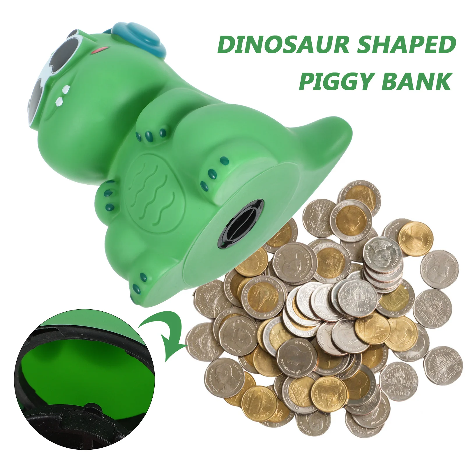 Vinyl-Dinosaurier-Sparschwein für Kinder, Münzbank für Bargeld, niedliche Spardose für Mädchen und Jungen, Kinderspardose mit bezauberndem Design, Haushalt