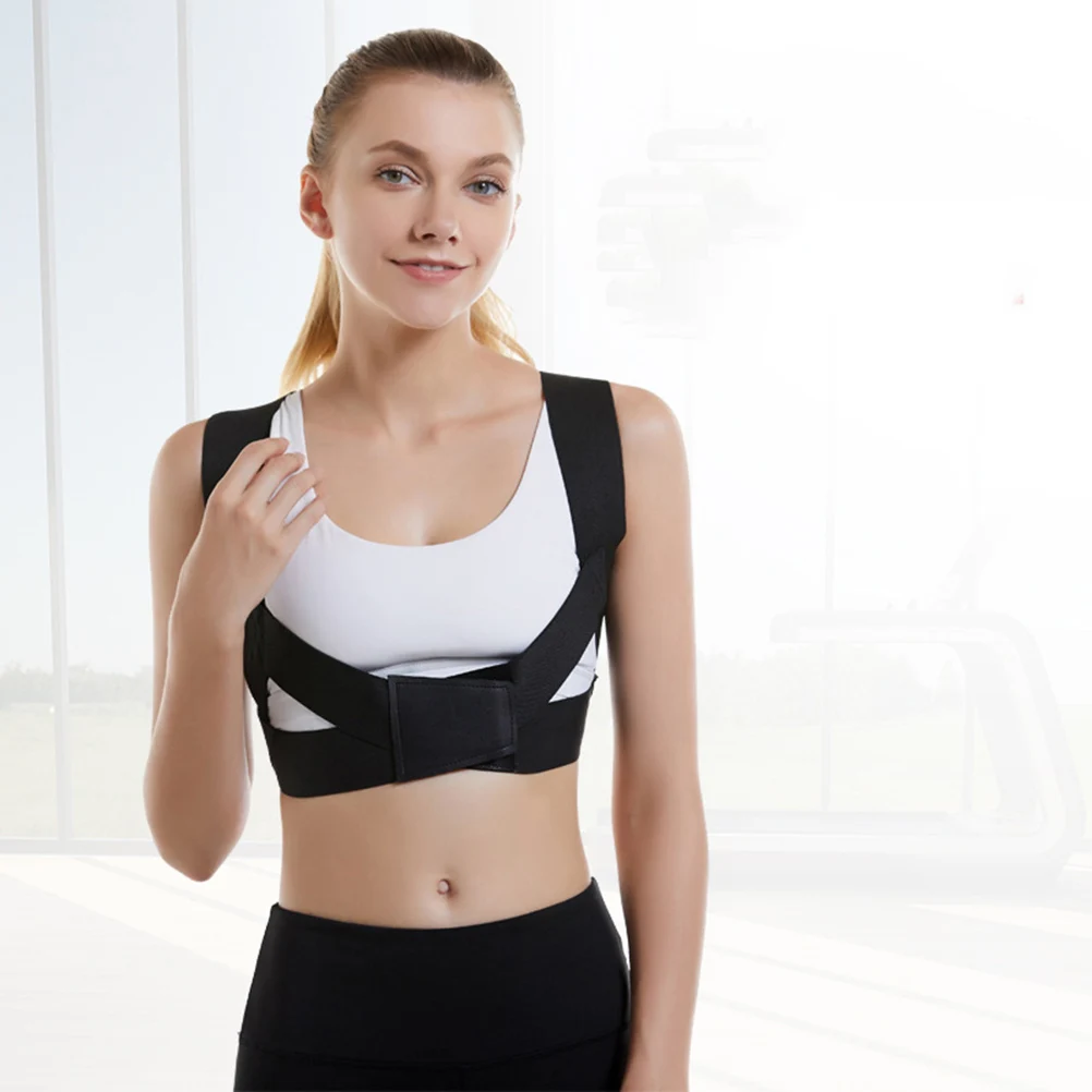

1pc Back Support Belt Posture Corrector Adjustable Universal Correction Band Comfortable Elastic Shoulder Back Brace For Workers