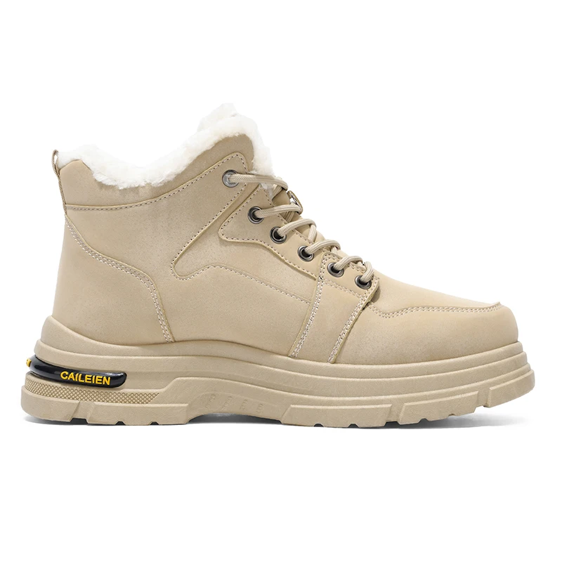 أحذية الثلوج الرجالية أحذية العمل في الهواء الطلق المضادة للانزلاق أحذية الطقس البارد خفيفة الوزن ونعل سميك للمشي لمسافات طويلة لفصل الشتاء