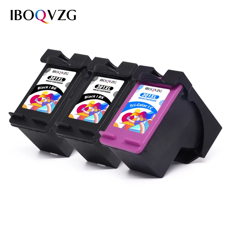 IBOQVZG cartouche d'encre pour HP 301 XL remplacement pour cartouches d'encre HP301 Deskjet 4500 4501 4502 4503 4504 4505 4507 4508 imprimante