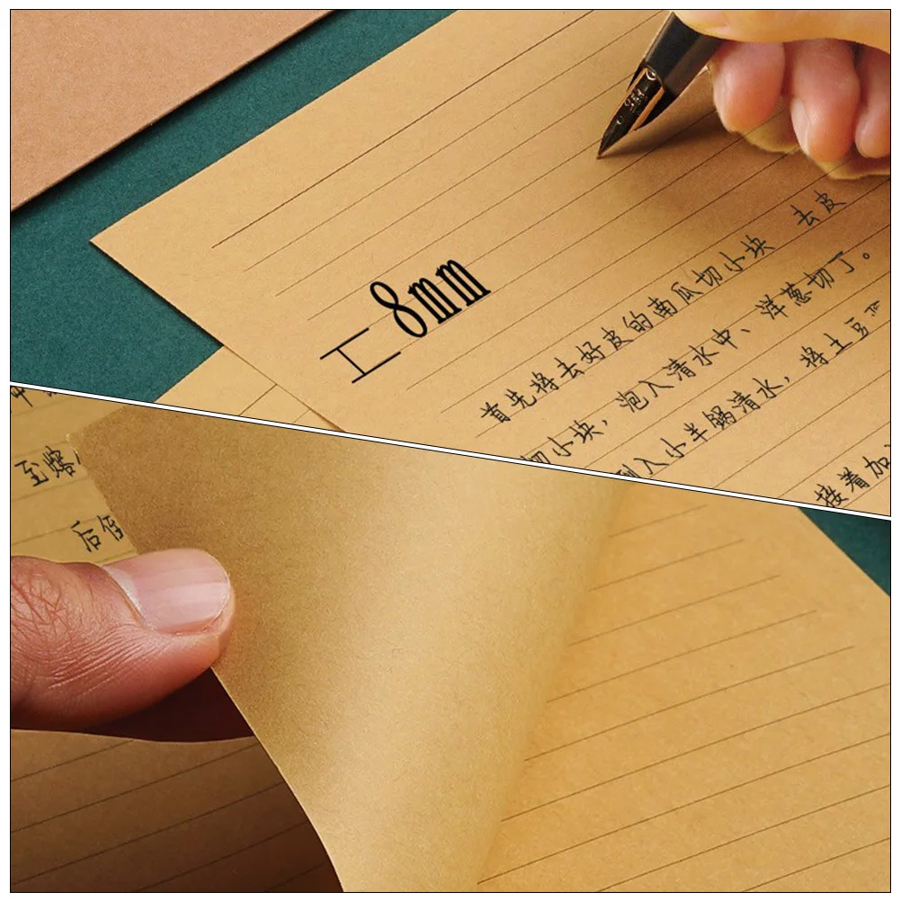 100 Arkuszy Papieru Listowego w Stylu Retro Elegancki Papier Kraft do Pisania Notatek z Podziękowaniami, Wierszy, Listów, Artykuły Papiernicze, Papier Kraft do Pisania