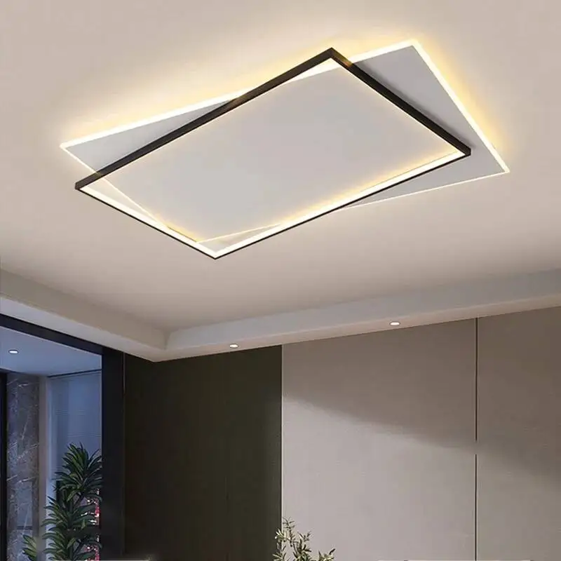 

Modern Ultrathin LED Lamp Creative Multilayer Living Lights Remote Dimming Bedroom Dining Room Ceiling Chandeliers