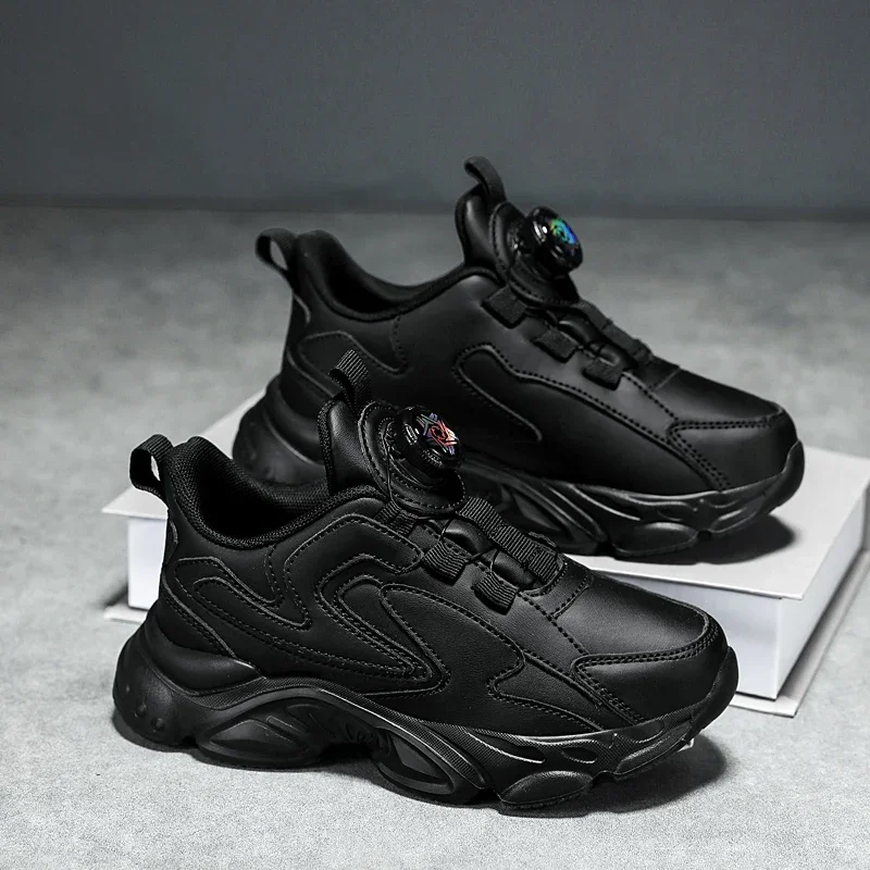 

2025 детская обувь, кроссовки для мальчиков, черно-белые школьные теннисные кроссовки, легкая повседневная спортивная обувь на массивной подошве для мальчиков