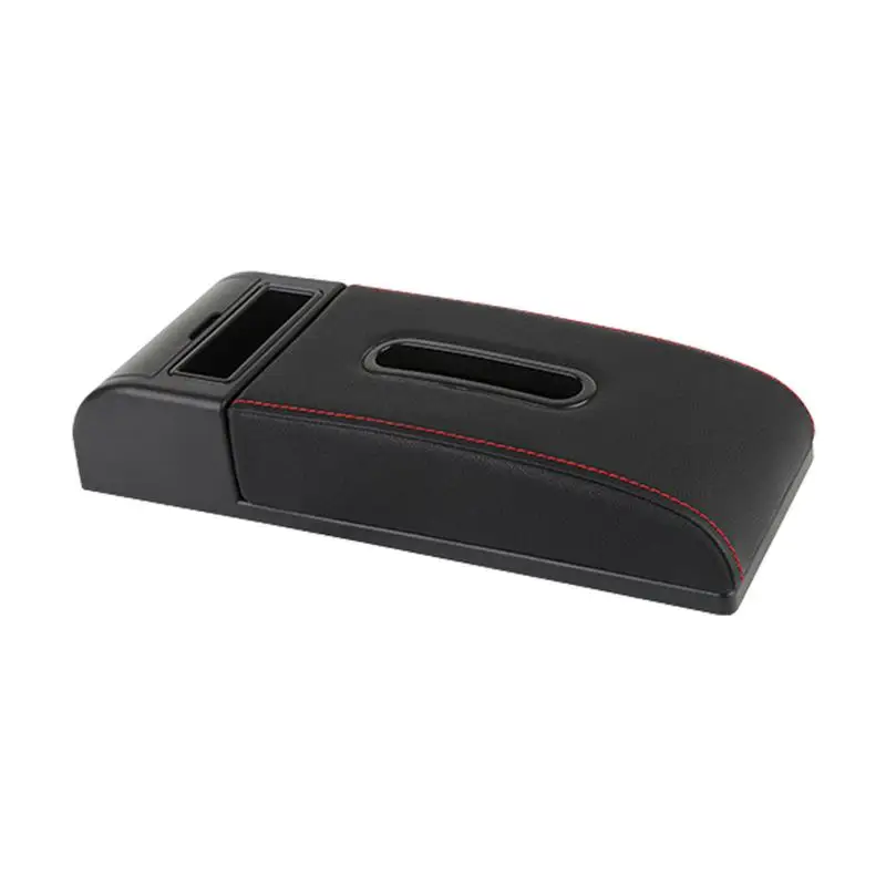 Car Armrest Box Cushion with Tissue Box and Pocket auto Center Console Arm rest Heightening pad car Tissue Box for car interior