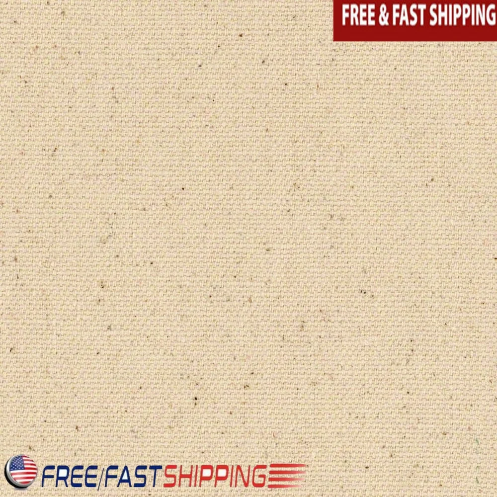

Ткань из натурального хлопка, 60 дюймов, 10 унций, необработанный, неотбеленный, бежевый цвет, 5 ярдов, непрерывный рулон, обивка для рукоделия