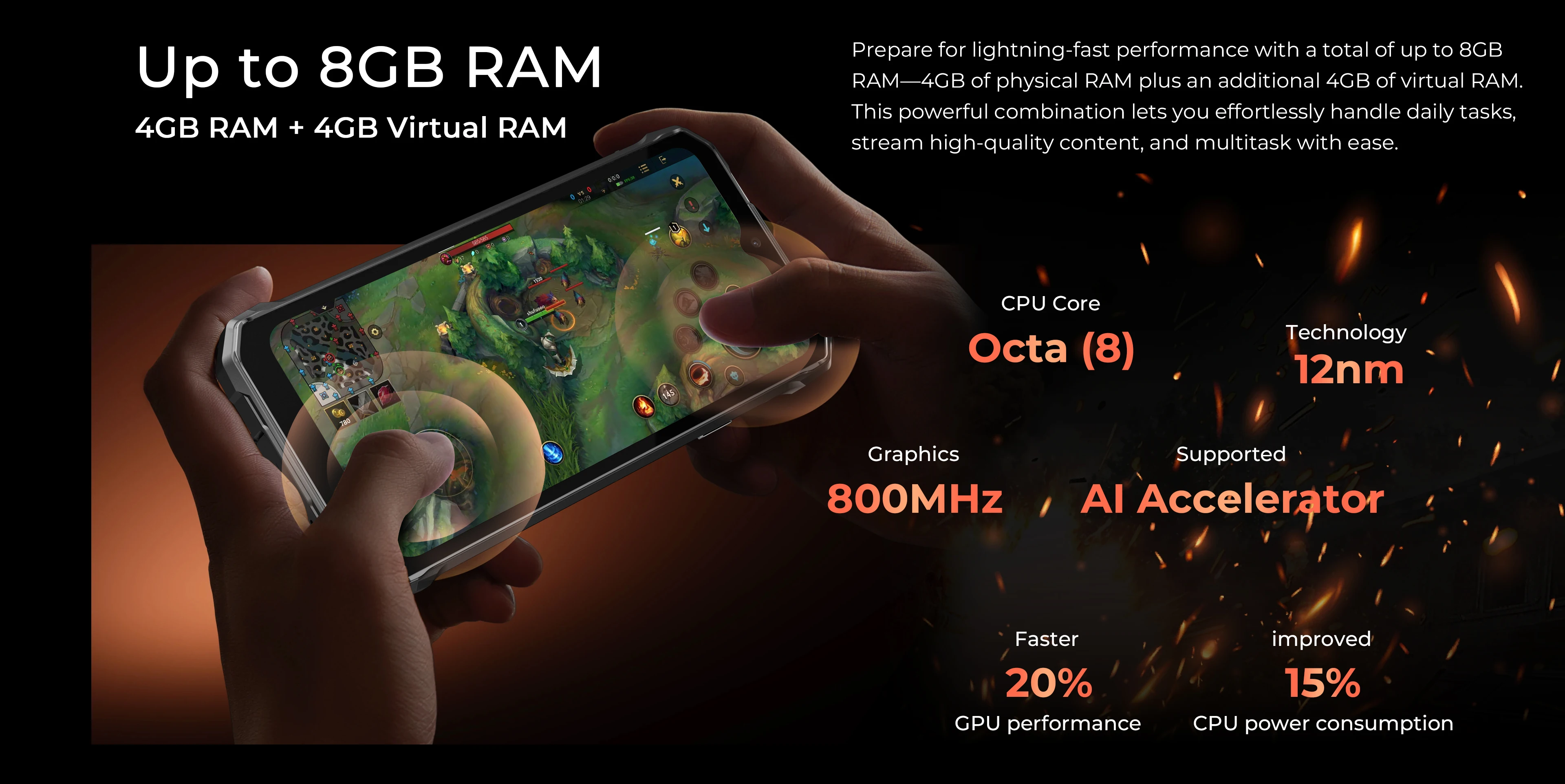 HOTWAV T7S Rugged Smartphone Ultra Thin 6280mAh Battery Mobile Phone 6.52'' HD+ 4GB RAM 128GB ROM 21MP Android 13 Cellphone