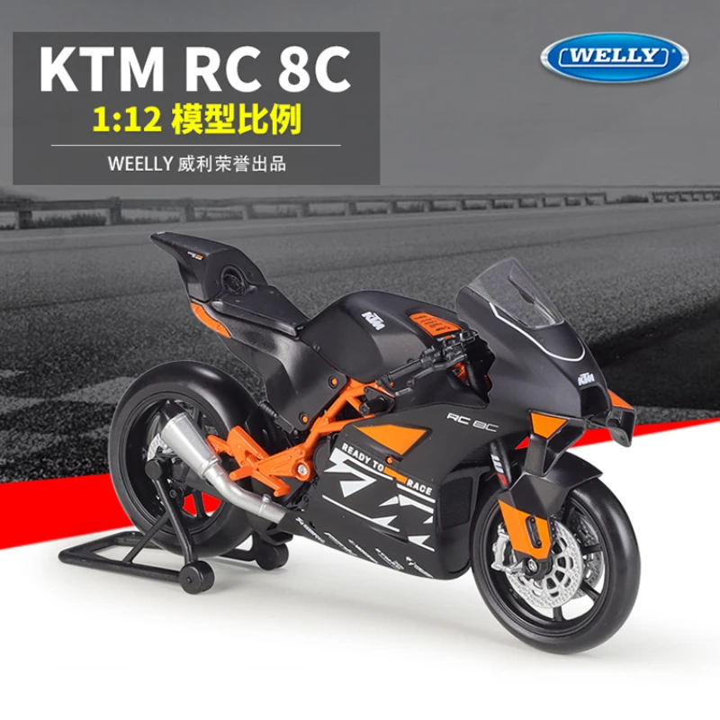 

WELLY 1:12 KTM RC 8C дорожные гонки, тяжелый локомотив, искусственный сплав, детская игрушка, подарки