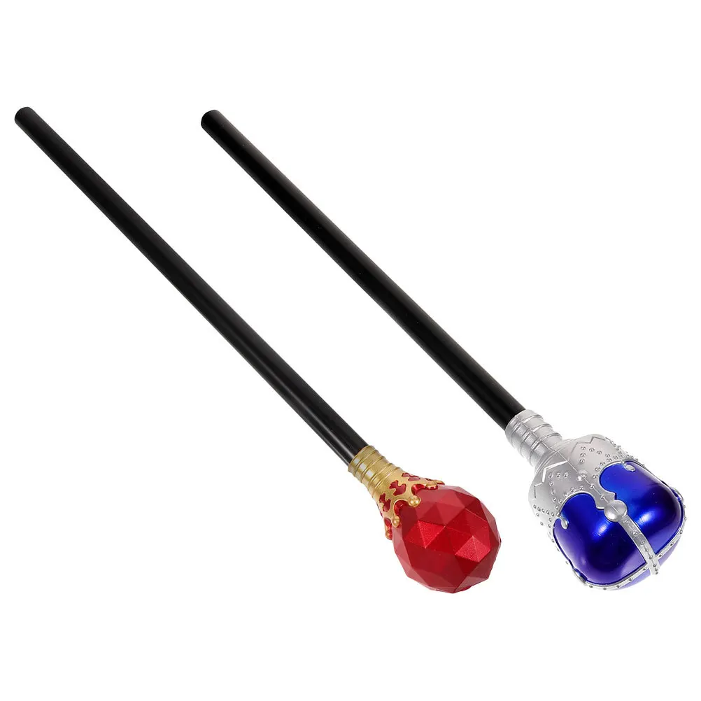

2Pcs King Scepters Intricately Detailed Durable Cosplay Props Party Decoration Halloween Pretend Wand Sticks