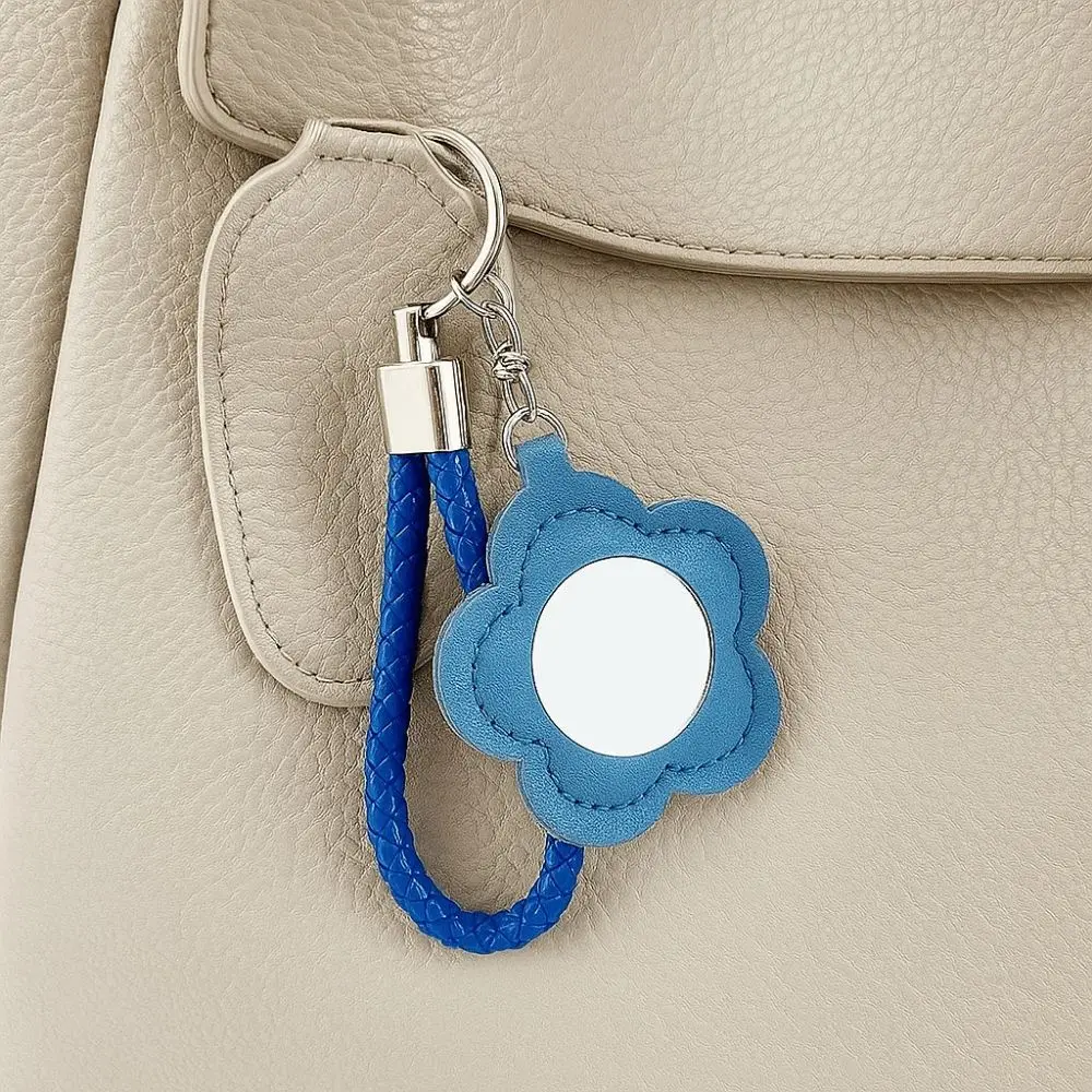 

3Pcs Creative PU Flower Shape Mirror Keychain Cute Decorative Floral Keychain Mini Mirror Keychain Car Trinket