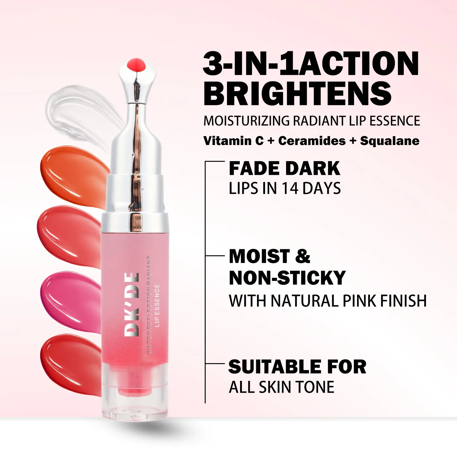 Moisturizing Lip Essence Oil,Long-lasting Hydration,Reduces Lip Fine Lines,5-Color Nourishing Lip Tint for Dewy Glossy Plump Lip
