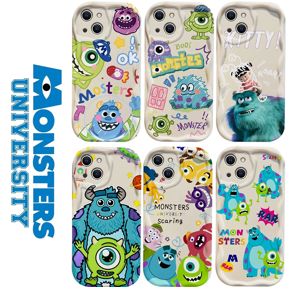 M-monsters Inc 3D Wave Case For iPhone 15 14 13 12 11 Pro Max Mini X XR XSMAX 8 7 6S Plus Soft Silicone Cover