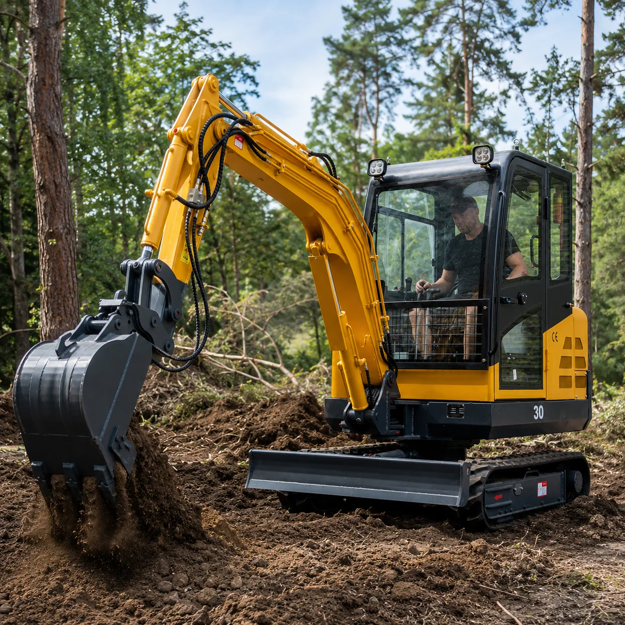 3 Ton Compact Excavators Diesel Mini Crawler Excavator Hydraulic Small Excavator Mini Digger Bagger Factory Direct Custom