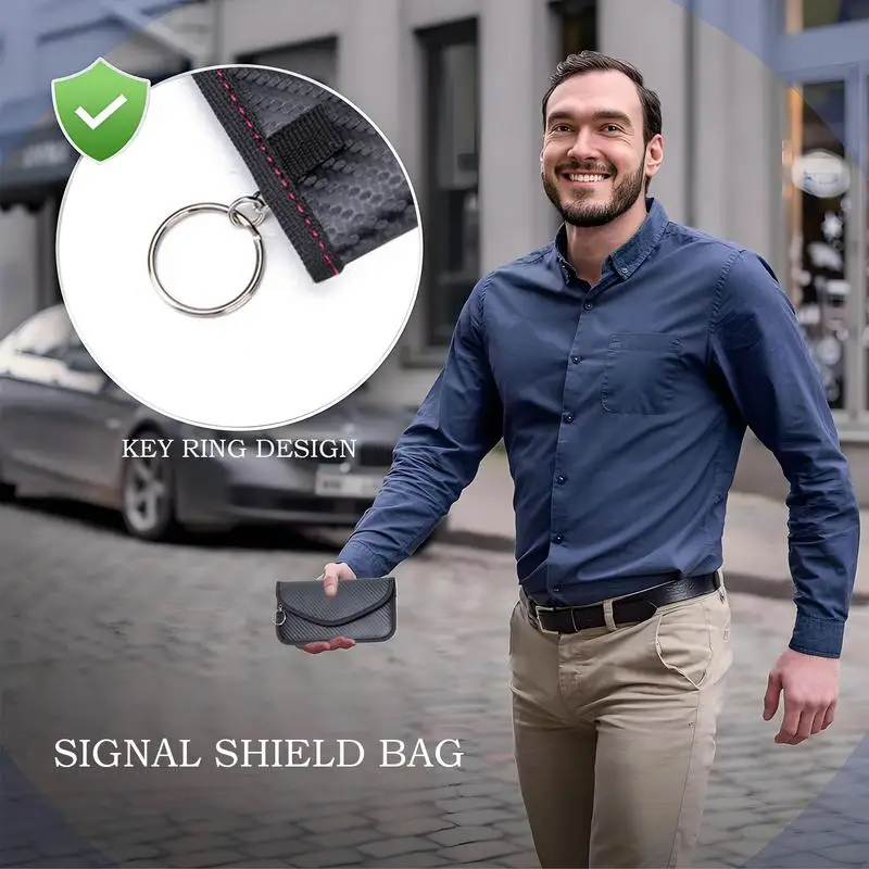 Signal Blocking Pouch Anti-Theft Blocking Cage Shielding Pocket Security Pouch Anti-Tracking Wallet For Electronic Devices