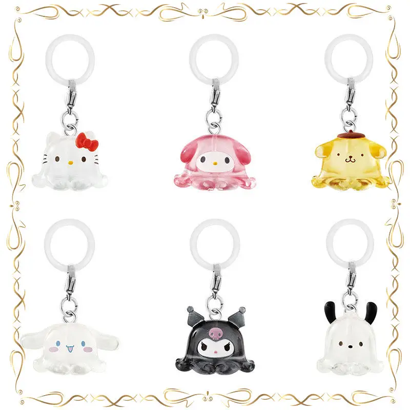 

Bandai Genuine Hello Kitty Gashapon Octopus Shape Pendant Decoration Toys Children Birthday Ction Figure Collection Model Toy