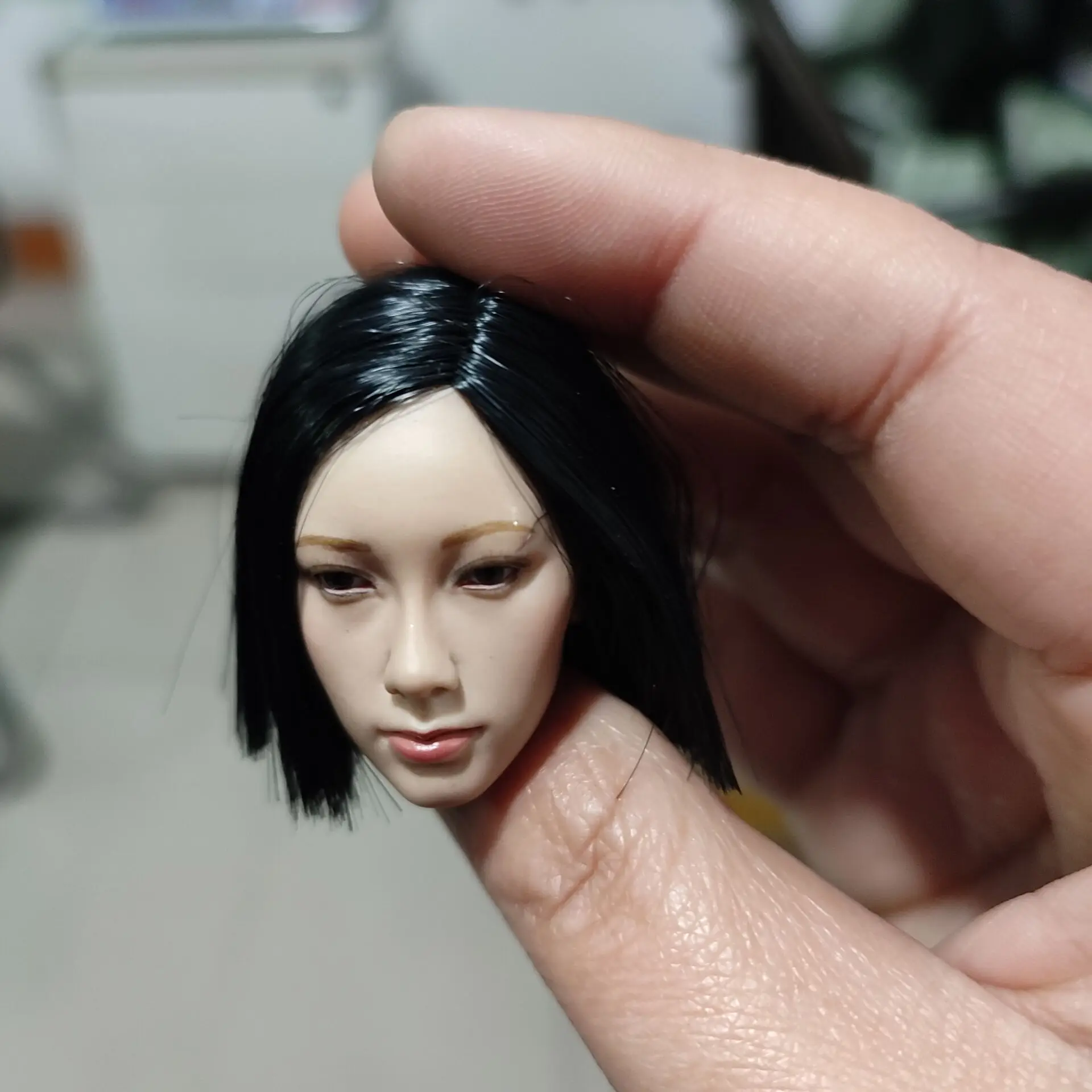 متوفر YMTOYS 1/6 فتاة آسيوية بينغ أسود قصير الشعر B رئيس نحت منحوتة نموذج ل 12 ''TBL أنثى Suntan عمل الشكل الجسم #3