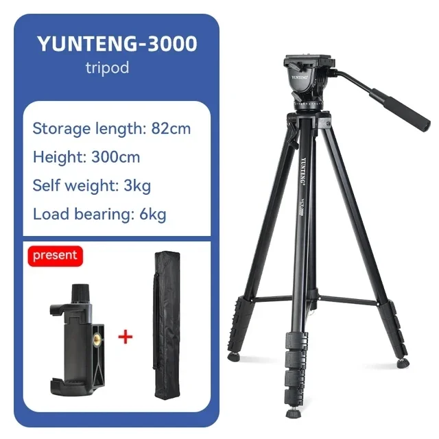 Yunteng-デジタルビデオカメラ用のプロフェッショナル三脚、手動油圧鍋