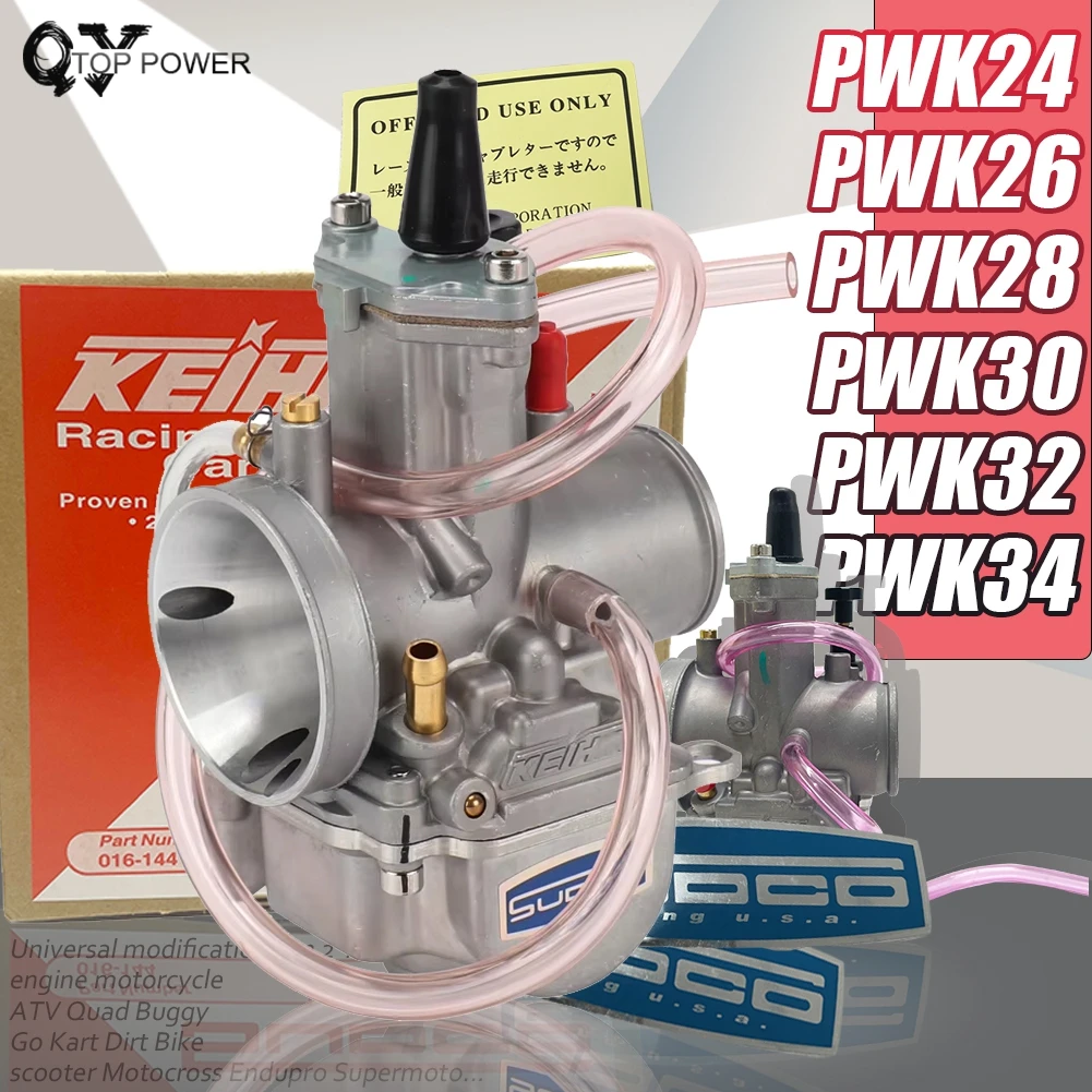 Carburetor With Power Jet For Keihin 2T 4T ATV Quad Go Kart 75-250cc Universal Motorcycle PWK 24 26 28 30 32 34mm Carburetor