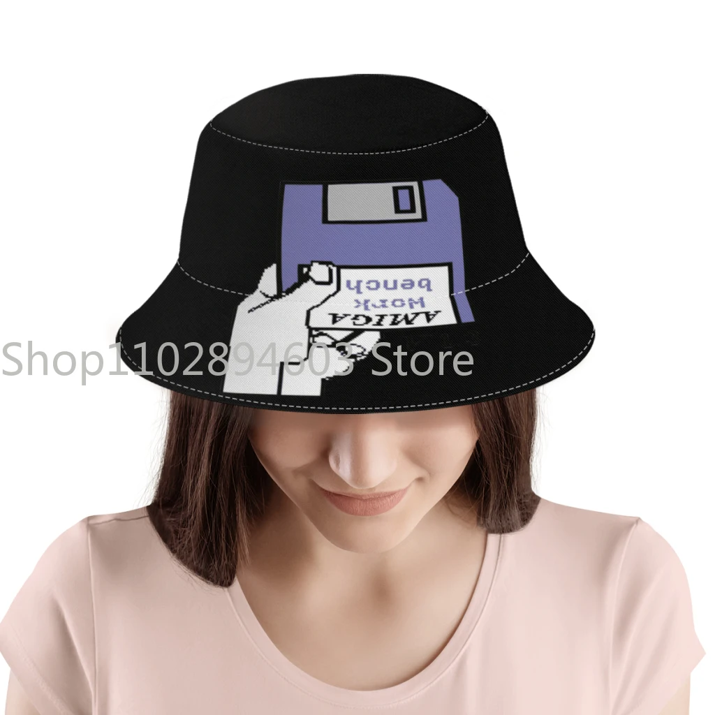 2024 New Summer Amiga 500 Workbench Game Console Bucket Hat for Unisex  Beach Foldable Bob Fishing Fisherman Hats  Panama Cap