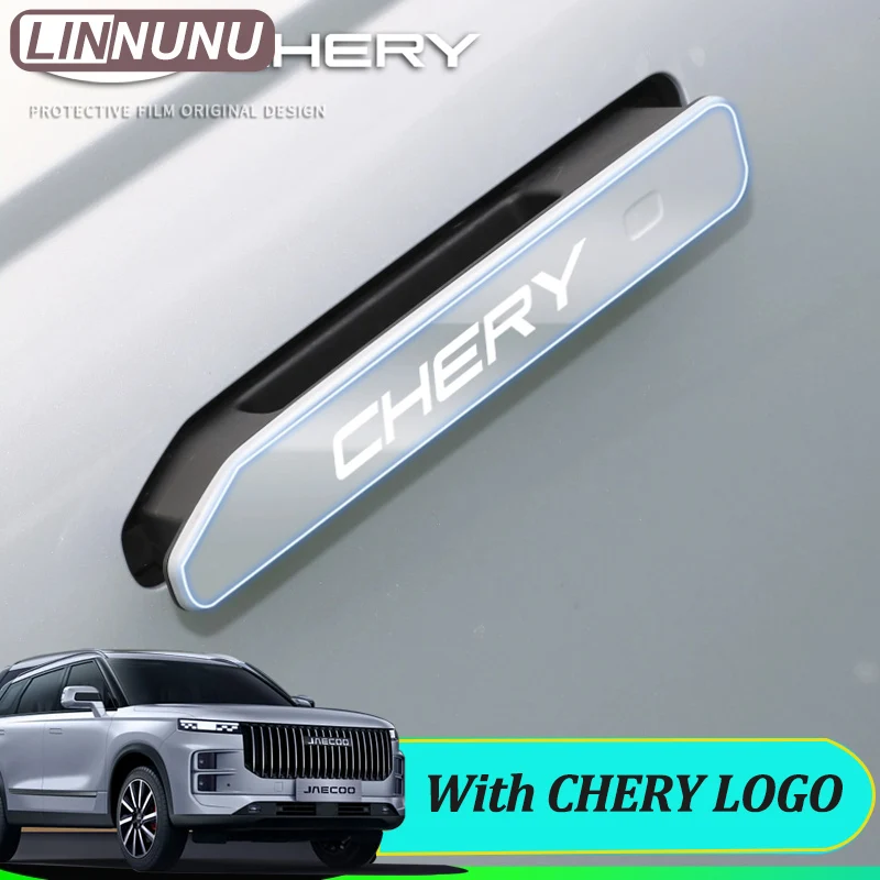 LINNUNU 4PCS TPU Transparent Door Handle Protective Film For JAECOO J7 Petrol PHEV Version Anti Scratch Car Exterior Accessories