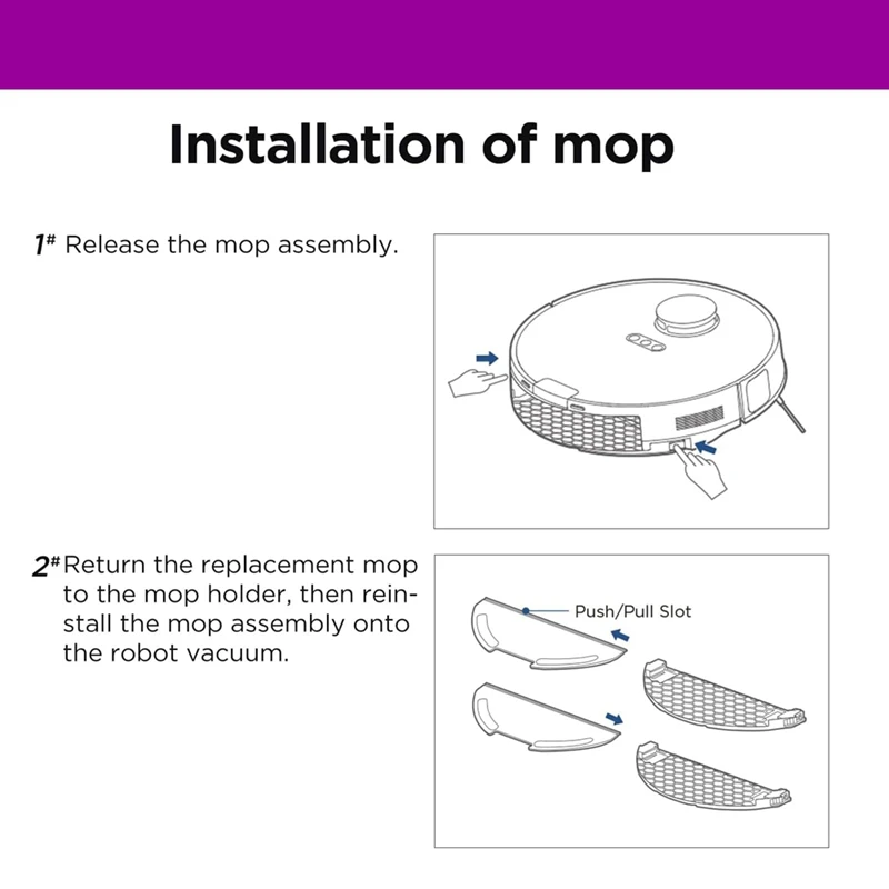 5PCS Replacement Part Accessories Fit For Eureka E10s Robot Vacuum Cleaner 5 Mop Pads image 5