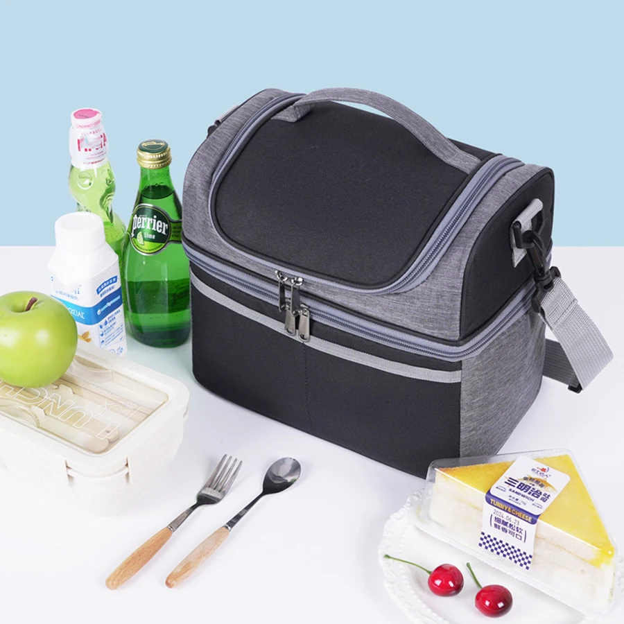 Borsa termica multifunzione Oxford di grande capacità Borse da pranzo termiche portatili impermeabili con cerniera per la conservazione degli alimenti da picnic all'aperto