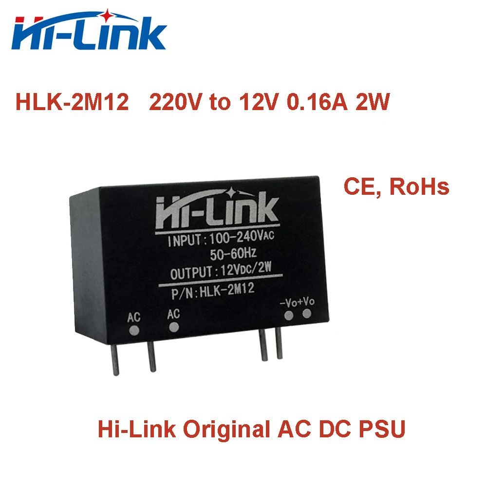 

Hi-Link Original HLK-2M03/2M05/2M12/2M24 2W 3.3V/5V/9V/12V/15V/24V AC DC Power Supply Module 110V 220V