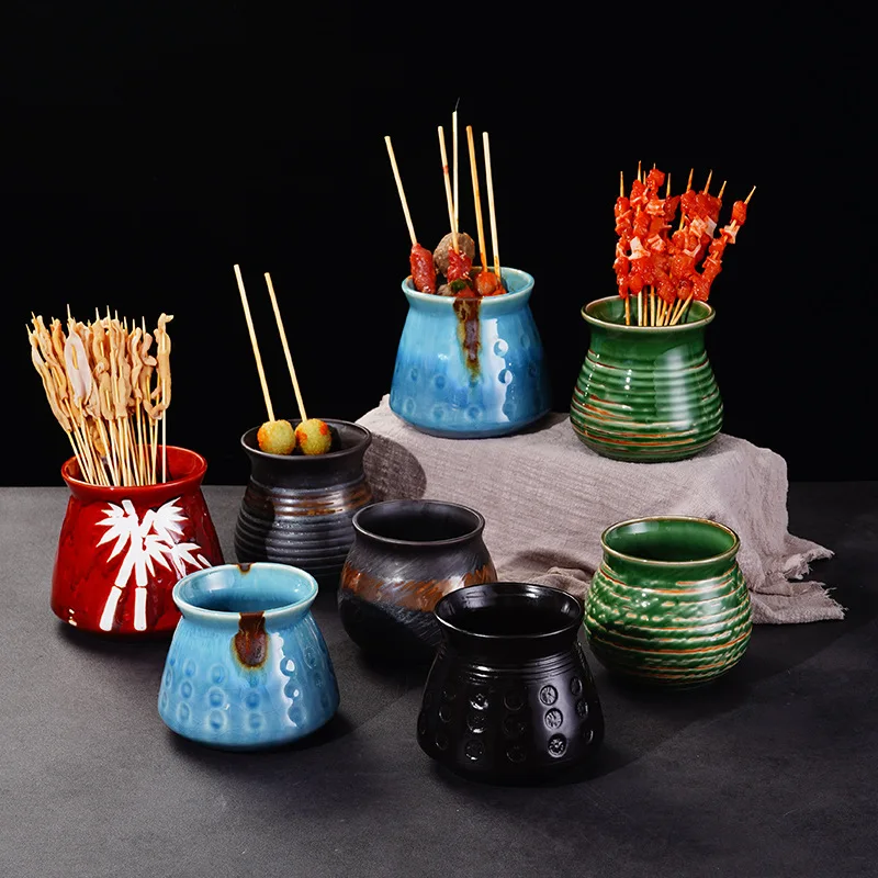 Round Ceramic Jars, Dinnerware, Restaurants, Sushi Shop, Small Soup Cups, Containers, Household, Barbecue, Chopsticks Canister