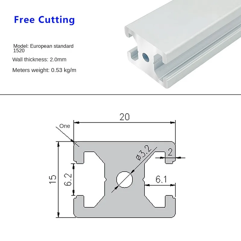 Profilé Aluminium 8080 1020 Noir 600mm – Rail Linéaire Extrusion CNC Pour Imprimante 3D, Cadre Et Bricolage
