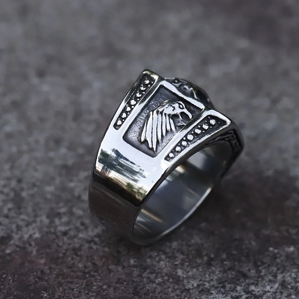 2023 NEW Men\'s 316L stainless-steel rings for teens Retro skull gothic punk biker fashion Hip hop Jewelry Gifts free shipping