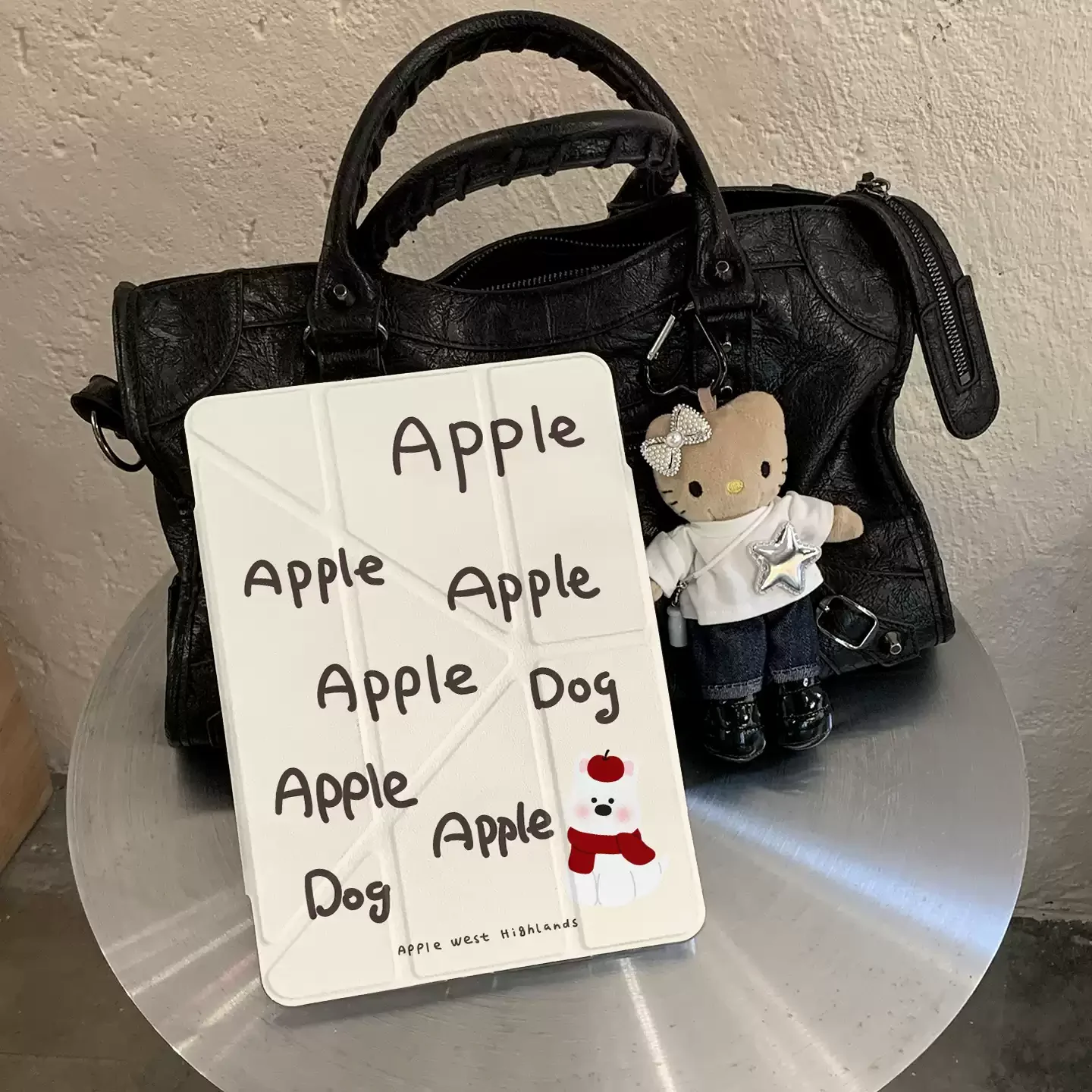 Ins Red Apple Cute Puppy Tablet Case For iPad Pro 11 12.9 13 M2 M4 M3 M5 Shell 8.3 9.7 10.2 5/6/7/8/9/10/11th Air 3 4 5 6 Cover