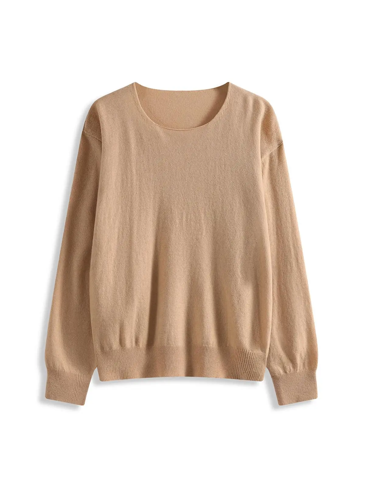 

Удобный круглый пуловер Ne, вязаный свитер, свободный женский базовый универсальный осенне-зимний сезонный свитер